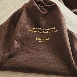 Kate Spade Chocolate Brown Dust Bag with Gold Text